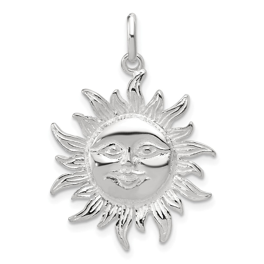 Sterling Silver Sun Pendant, 32 x 24 mm