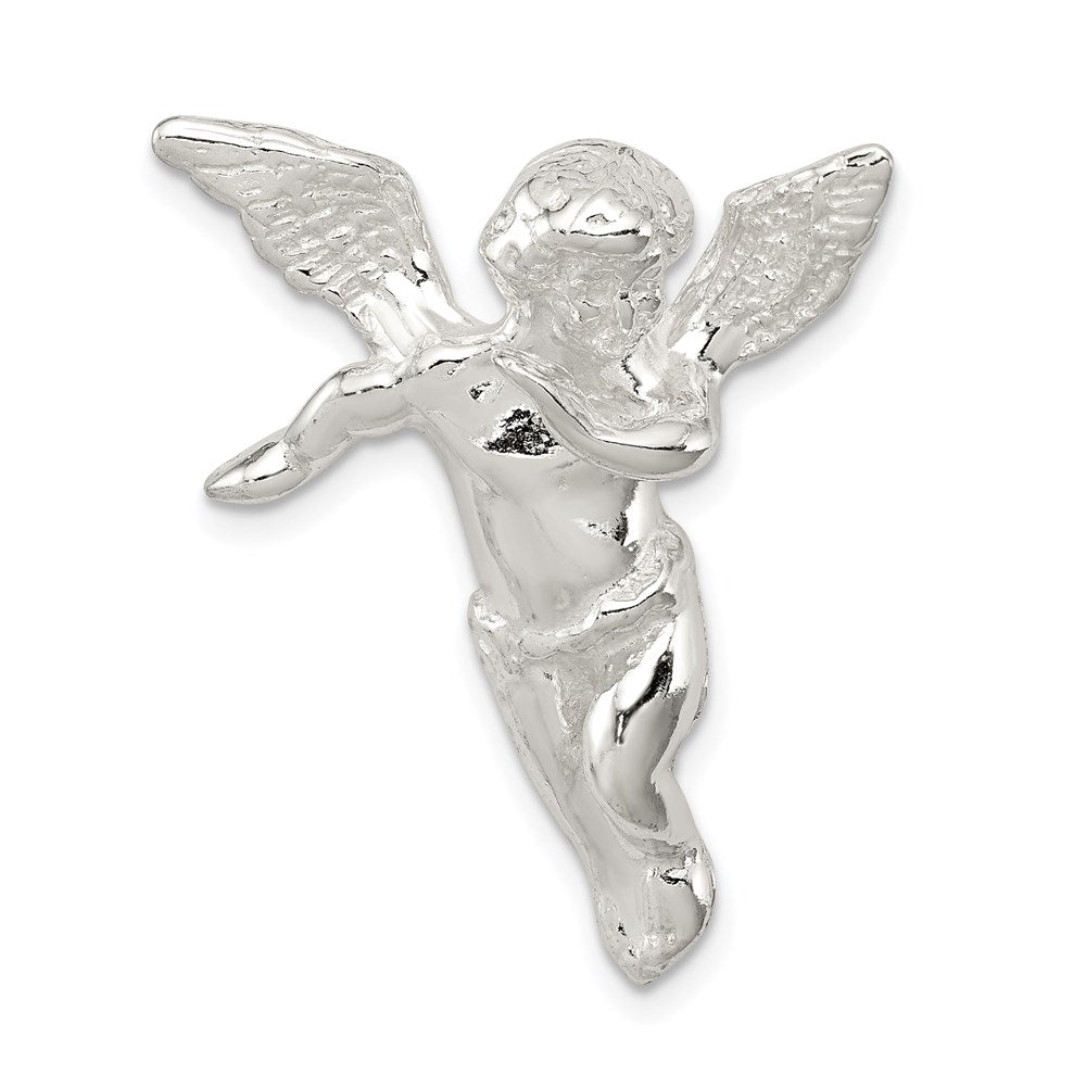 Sterling Silver Guardian Angel Pendant, 32 x 24 mm