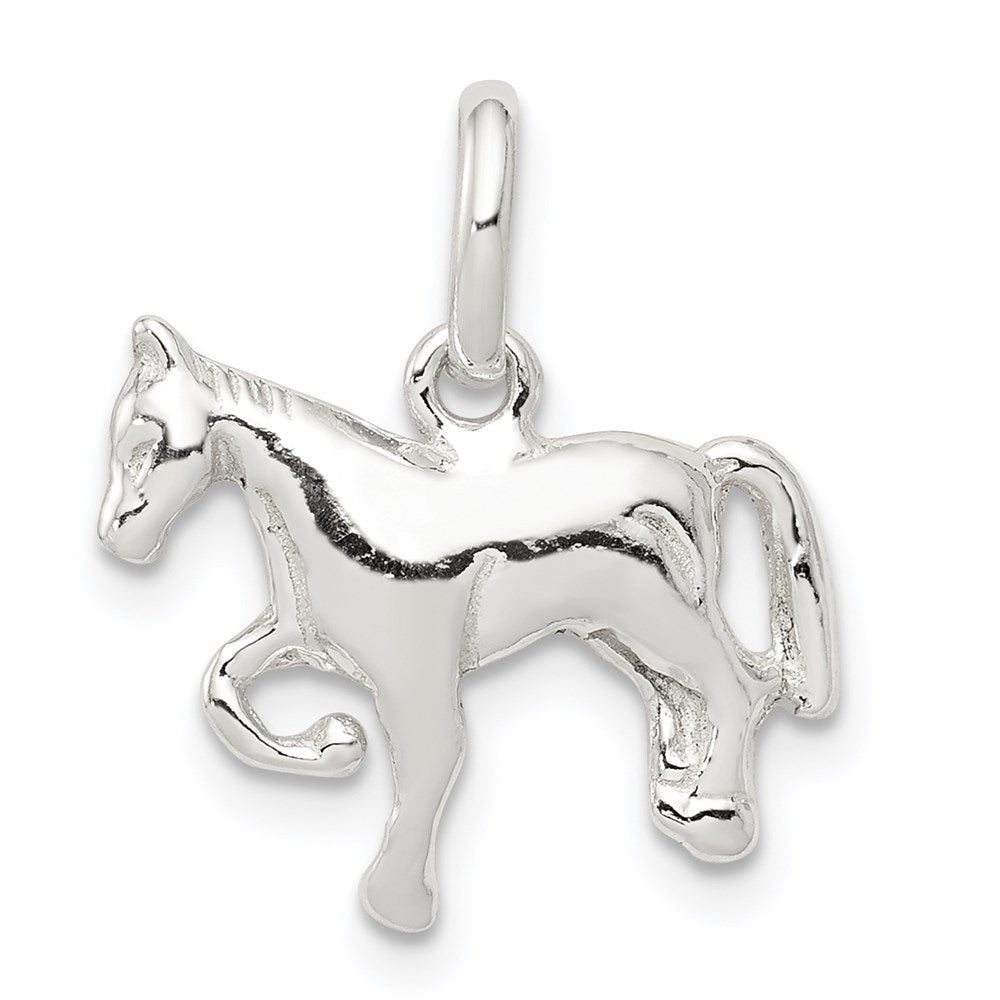 Sterling Silver Horse Charm, 15 x 17 mm