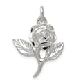 Sterling Silver Rose Pendant, 27 x 19 mm