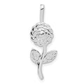 Sterling Silver Rose Pendant, 30 x 10 mm