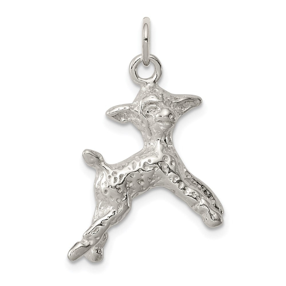 Sterling Silver Lamb Charm, 20 x 20 mm