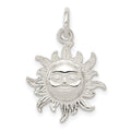Sterling Silver Sun Charm, 24 x 17 mm