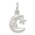 Sterling Silver Moon & Star Charm, 19 x 10 mm