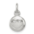 Sterling Silver Smiley Face Charm, 11 x 10 mm