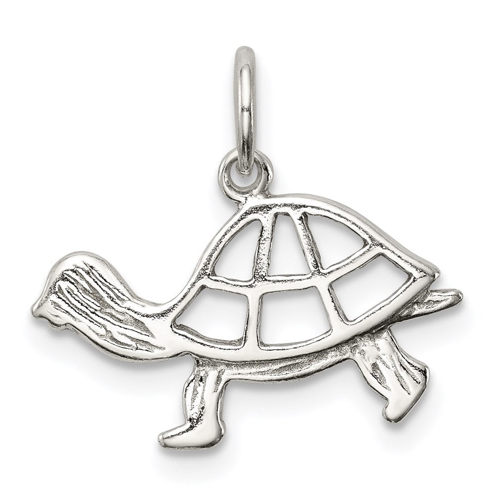 Sterling Silver Turtle Charm, 10 x 17 mm