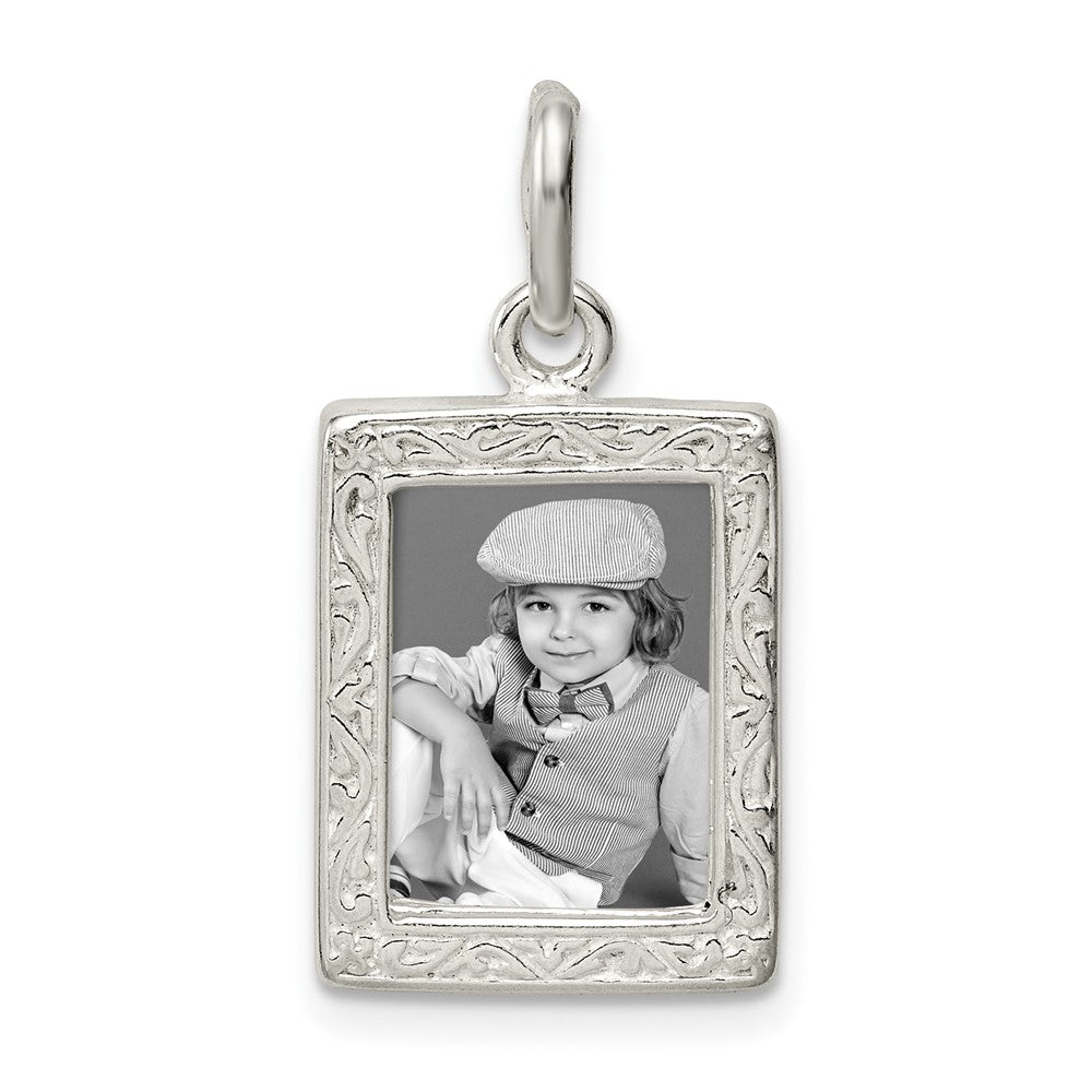 Sterling Silver Picture Frame Charm, 24.5 x 12.85 mm