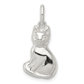 Sterling Silver Cat Charm, 18 x 11 mm