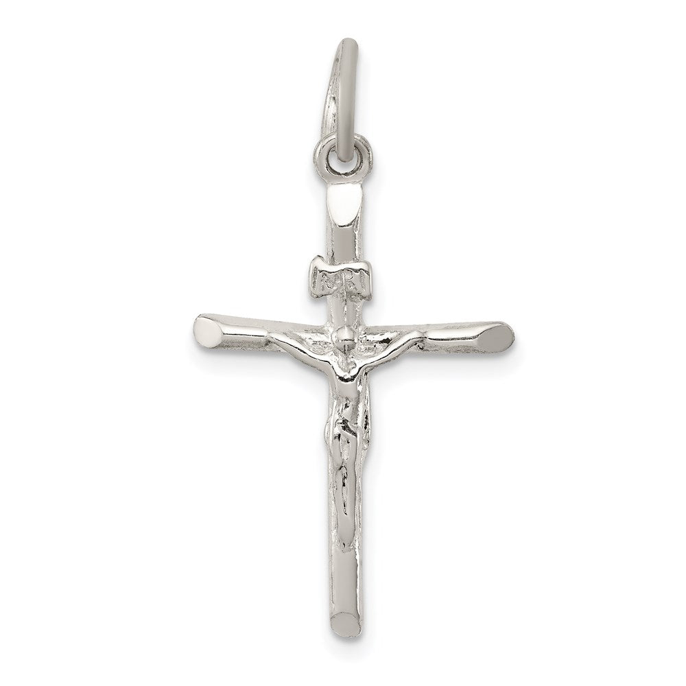 Sterling Silver INRI Crucifix Pendant, 34 x 18 mm