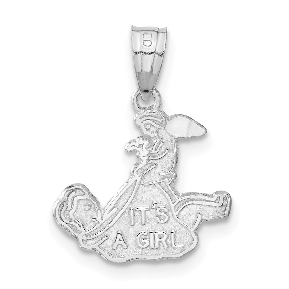 Sterling Silver It's A Girl Charm, 19.55 x 14.75 mm
