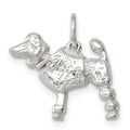 Sterling Silver Poodle Charm, 15 x 17 mm
