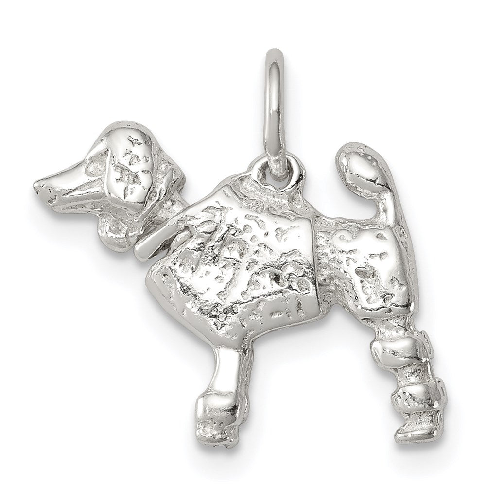 Sterling Silver Poodle Charm, 15 x 17 mm