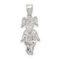 Sterling Silver Sports Soccer Player Girl Charm, 20 x 10 mm