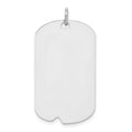 SSilver Rhodium-plated Polished Front/Satin Back Engravable Dog Tag, 36 x 18 mm
