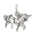Sterling Silver Antiqued Unicorn Charm, 21 x 20 mm