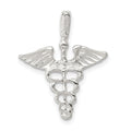 Sterling Silver Caduceus Charm, 25 x 19 mm