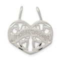 Sterling Silver Mother Daughter 2-piece break apart Charm, 24 x 21 mm