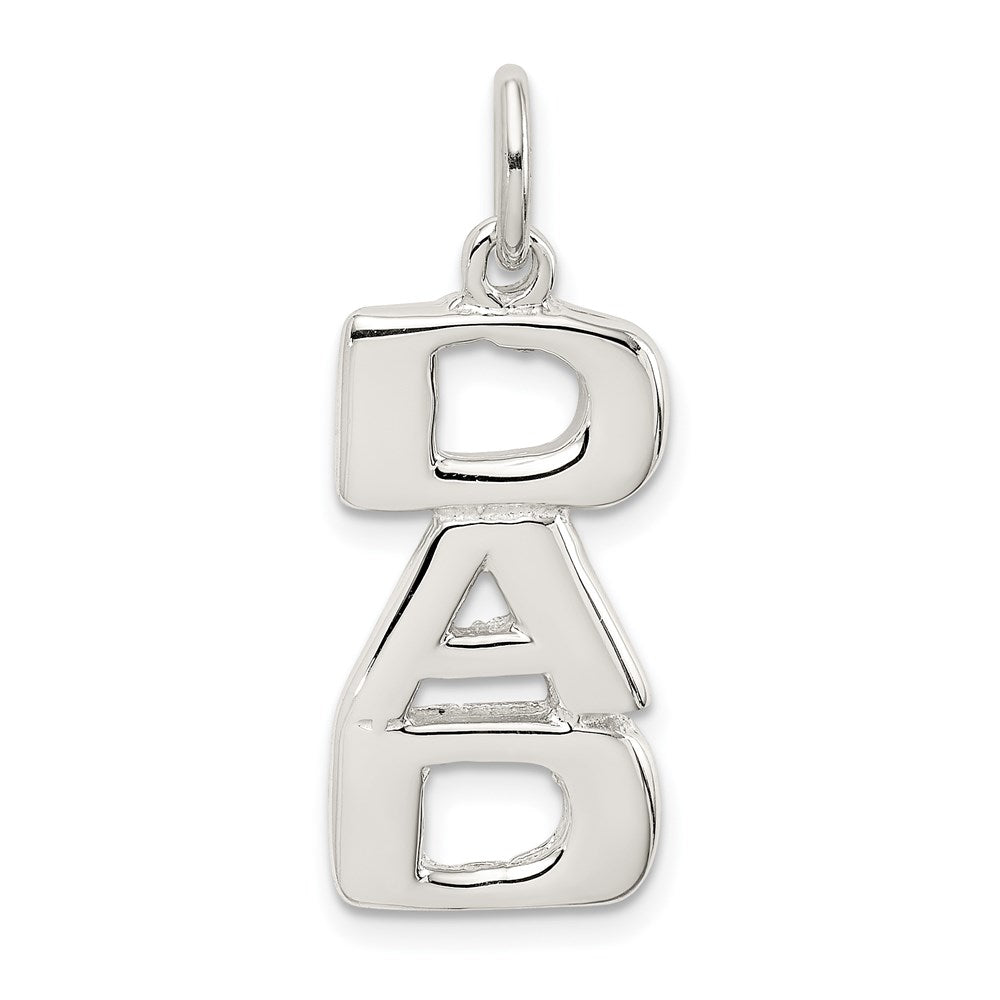 Sterling Silver DAD Charm, 21 mm