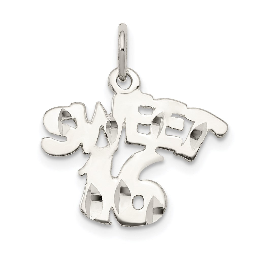 Sterling Silver Sweet 16 Charm, 21 x 19 mm