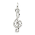 Sterling Silver Treble Clef Charm, 22 x 8.5 mm