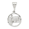 Sterling Silver Music Staff Charm, 22 x 19 mm