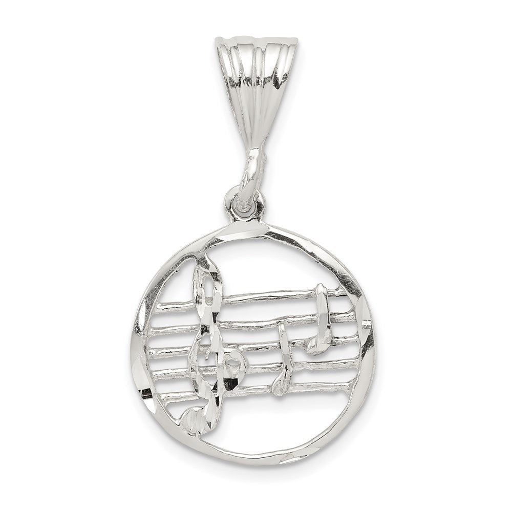 Sterling Silver Music Staff Charm, 22 x 19 mm