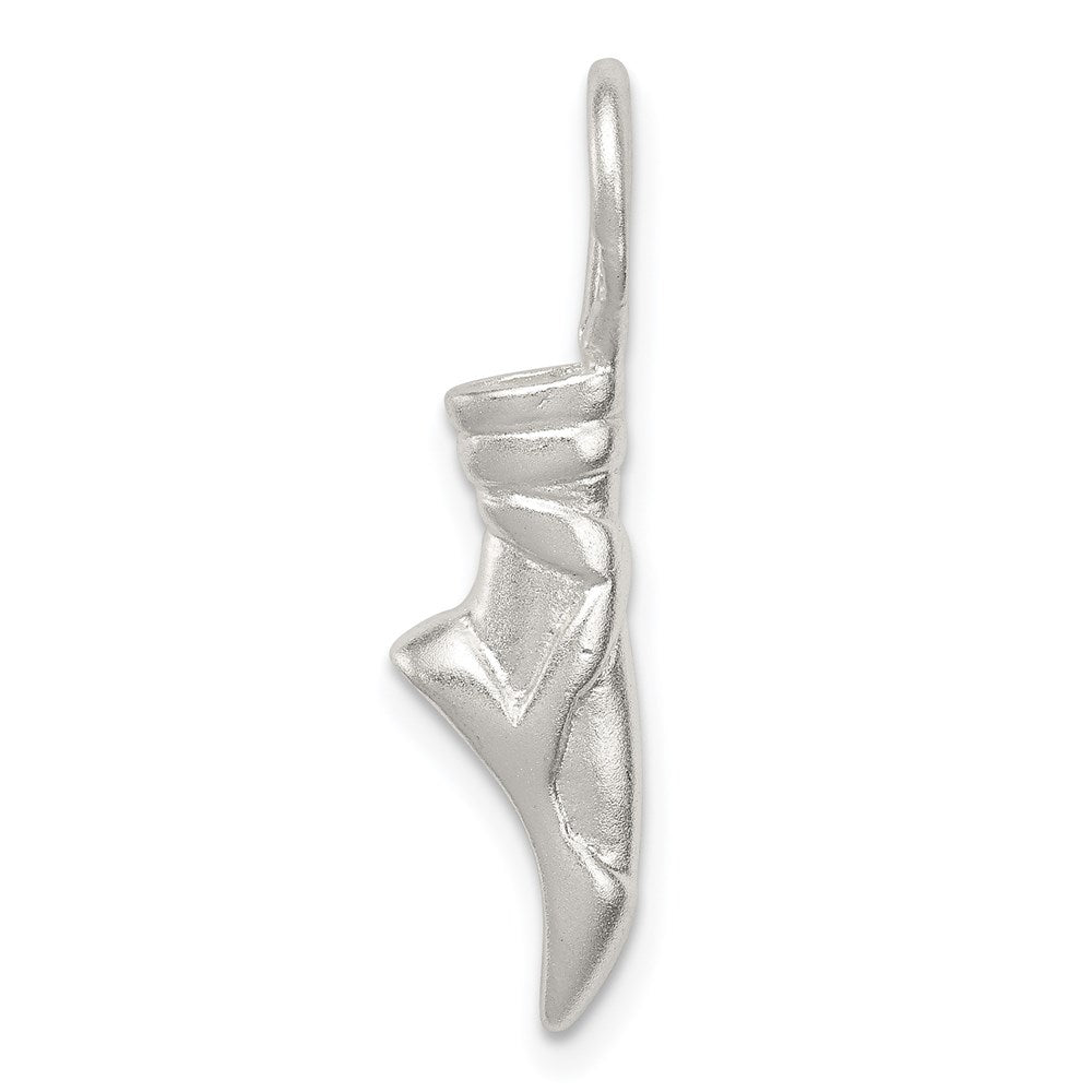 Sterling Silver Ballet Slipper Charm, 28 x 6.5 mm