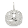 Sterling Silver Sand Dollar Charm, 27 x 19 mm