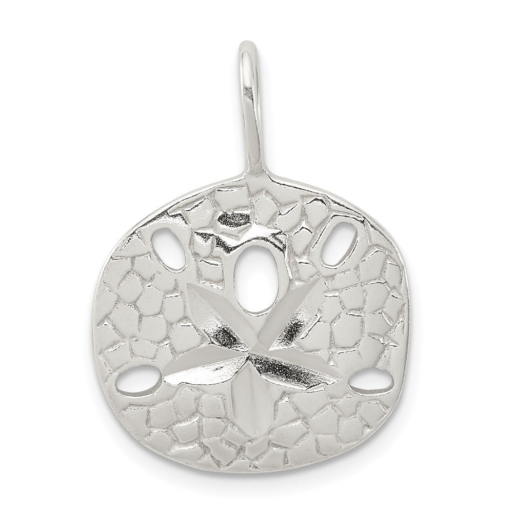 Sterling Silver Sand Dollar Charm, 27 x 19 mm