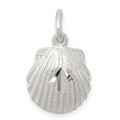 Sterling Silver D/C Shell Charm, 15 x 13 mm