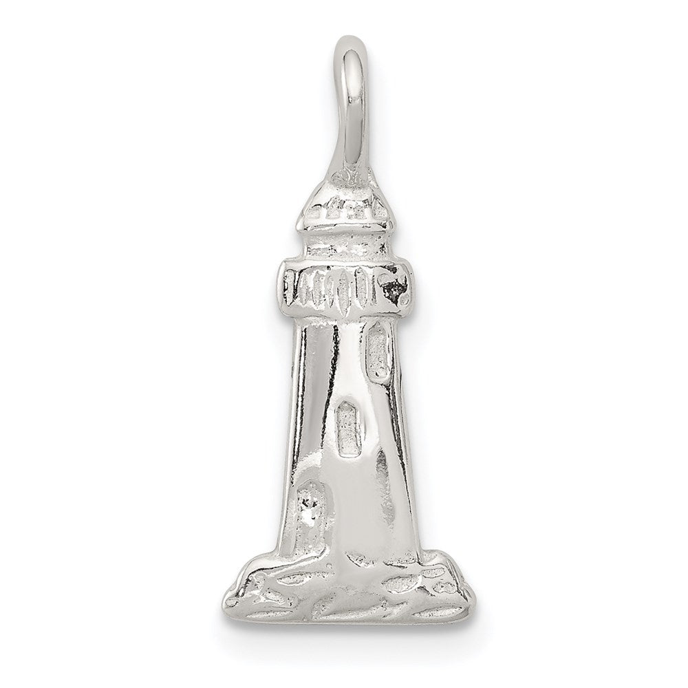 Sterling Silver Lighthouse Charm, 20 x 8 mm