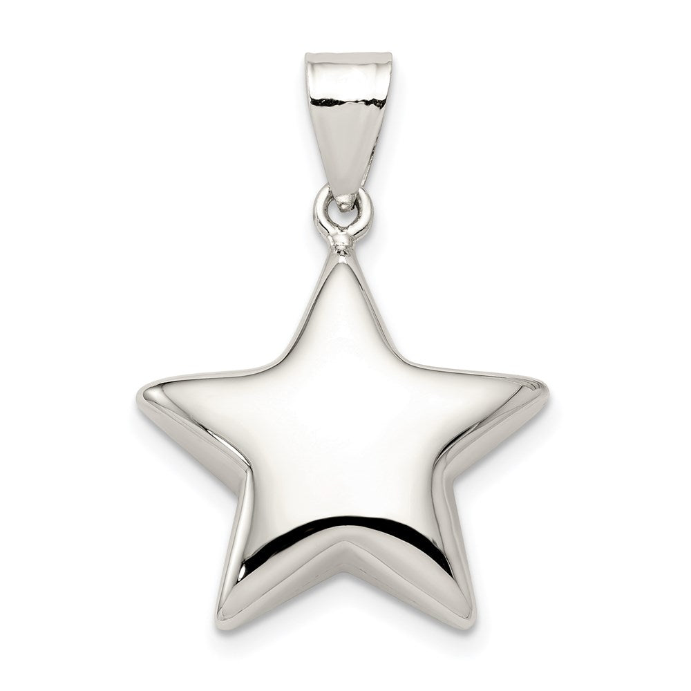 Sterling Silver Rhodium-plated Star Charm, 27 x 19 mm