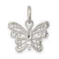 Sterling Silver Butterfly Charm, 20 x 17 mm