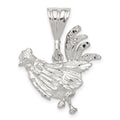 Sterling Silver Rooster Charm, 25 x 22 mm