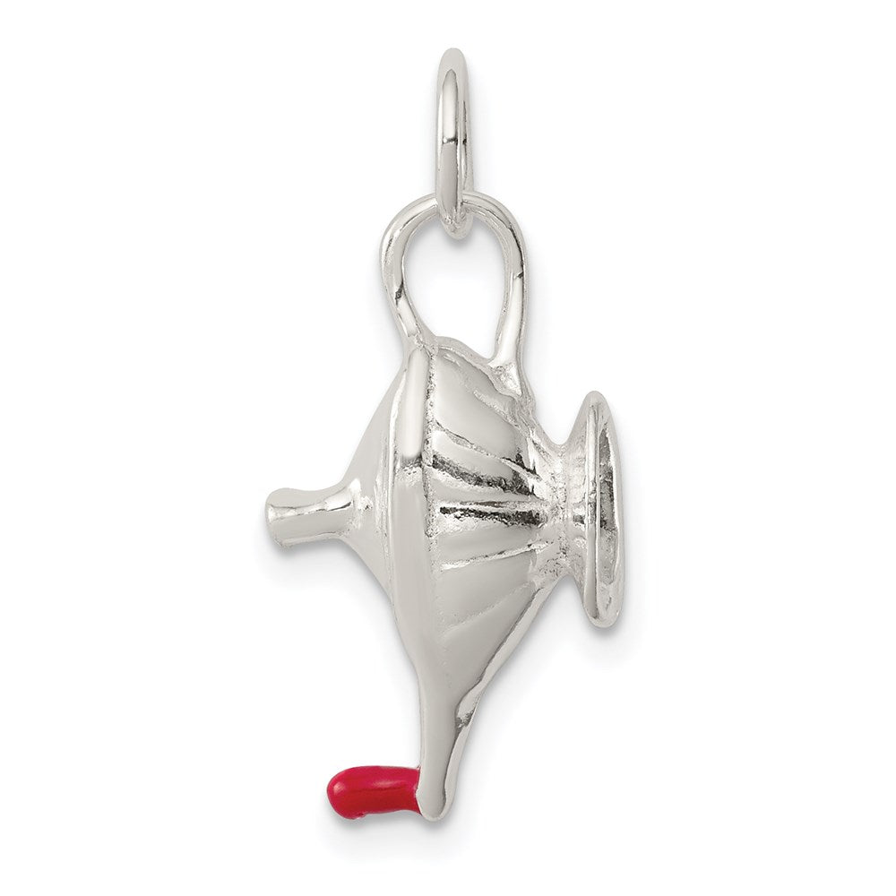 Sterling Silver Lamp of Knowledge Charm, 19 x 10 mm