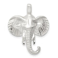 Sterling Silver Satin Elephant Head Charm, 27 x 23 mm