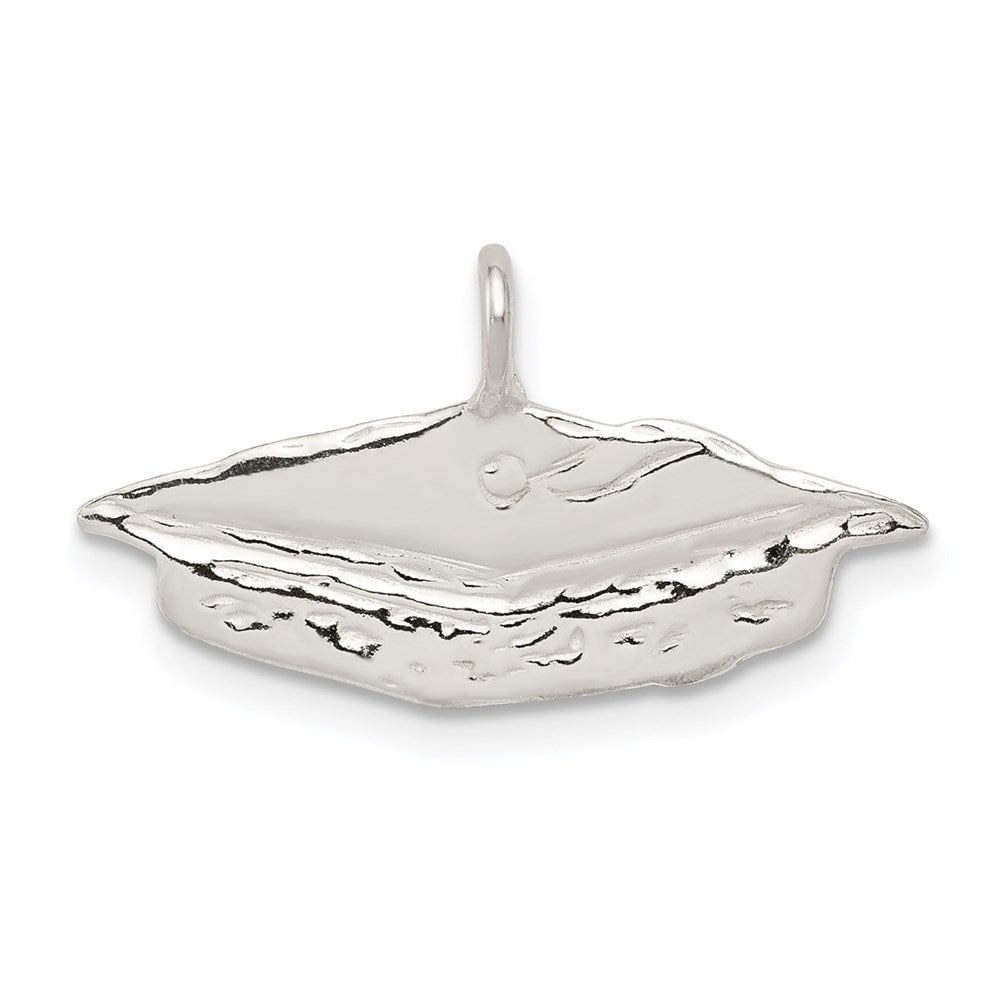 Sterling Silver Graduation Cap Charm, 14 x 23 mm