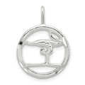 Sterling Silver Gymnastics Charm, 23 x 16.5 mm