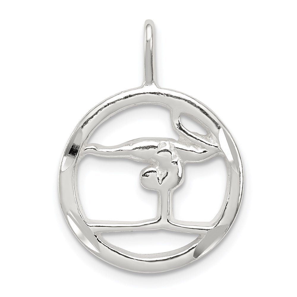 Sterling Silver Gymnastics Charm, 23 x 16.5 mm