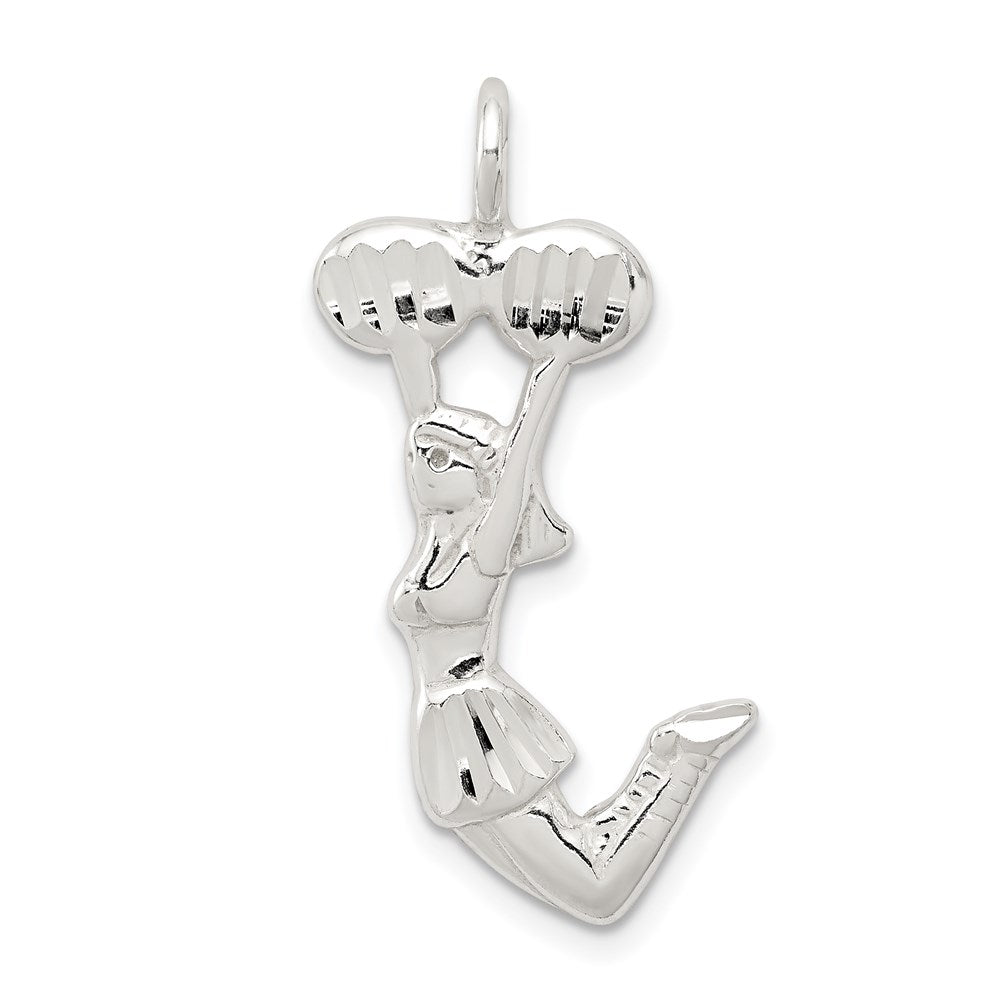 Sterling Silver Cheerleader Charm, 29 x 17 mm