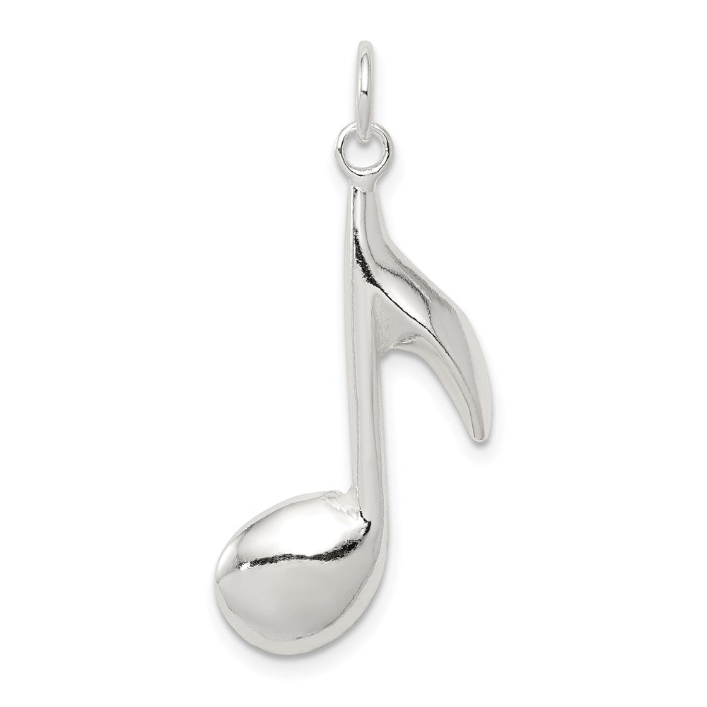 Sterling Silver Music Note Charm, 27 x 15 mm