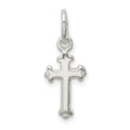 Sterling Silver Fleur De Lis Cross Charm, 16 x 8 mm