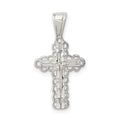 Sterling Silver Budded Cross Pendant, 27 x 14 mm