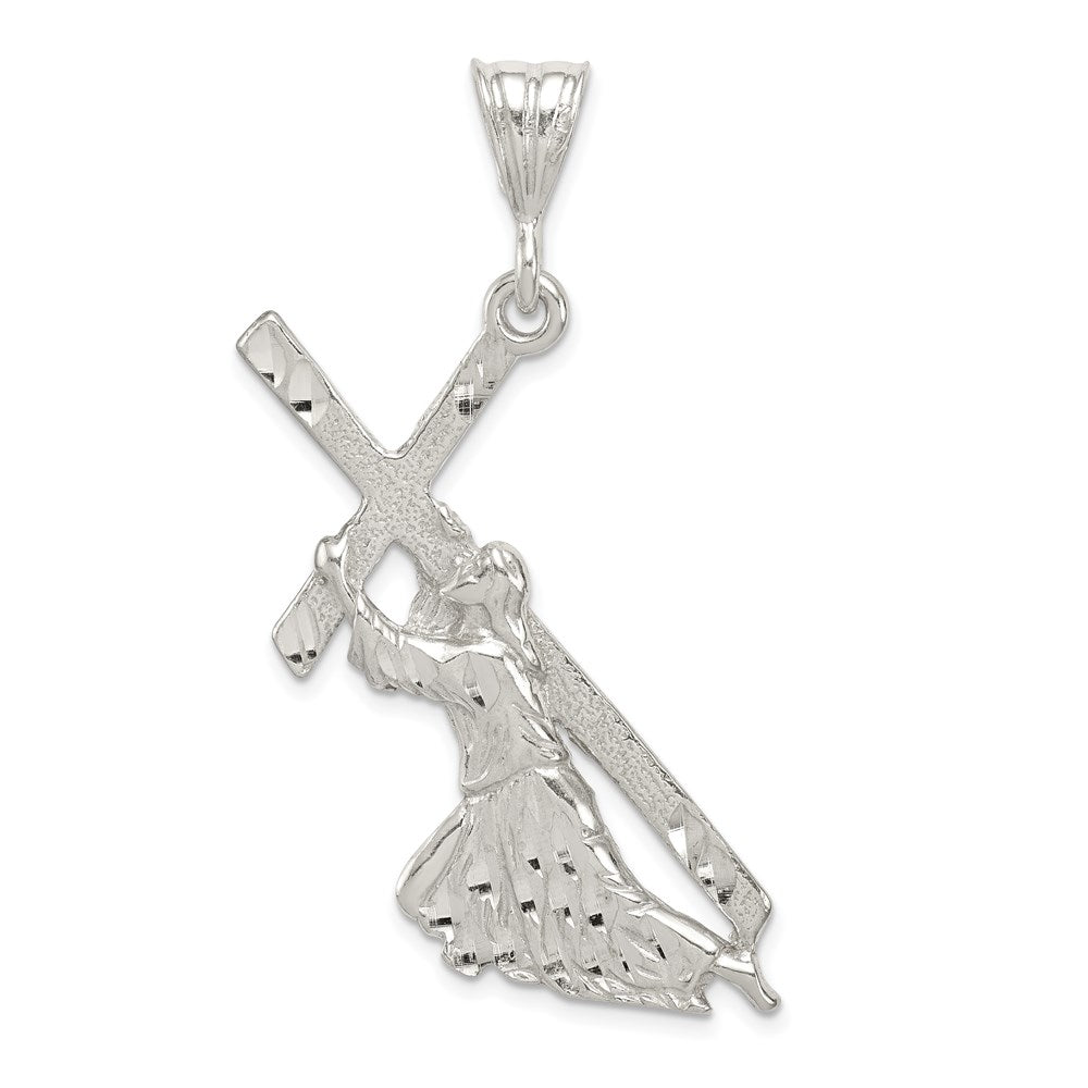 Sterling Silver St. Andrew Cross Pendant, 54 x 25 mm
