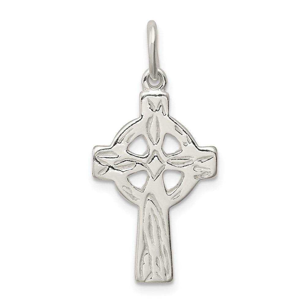 Sterling Silver Celtic Cross Charm, 24 x 15 mm