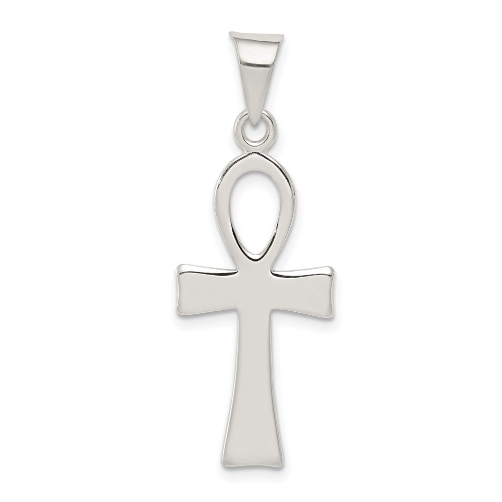 Sterling Silver Ankh Cross Pendant, 35 x 13 mm