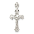 Sterling Silver INRI Crucifix Pendant, 28 x 14 mm