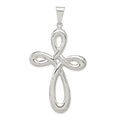 Sterling Silver Rhodium-plated Cross Pendant, 67 x 39 mm