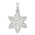Sterling Silver Snowflake Charm, 22 x 15 mm