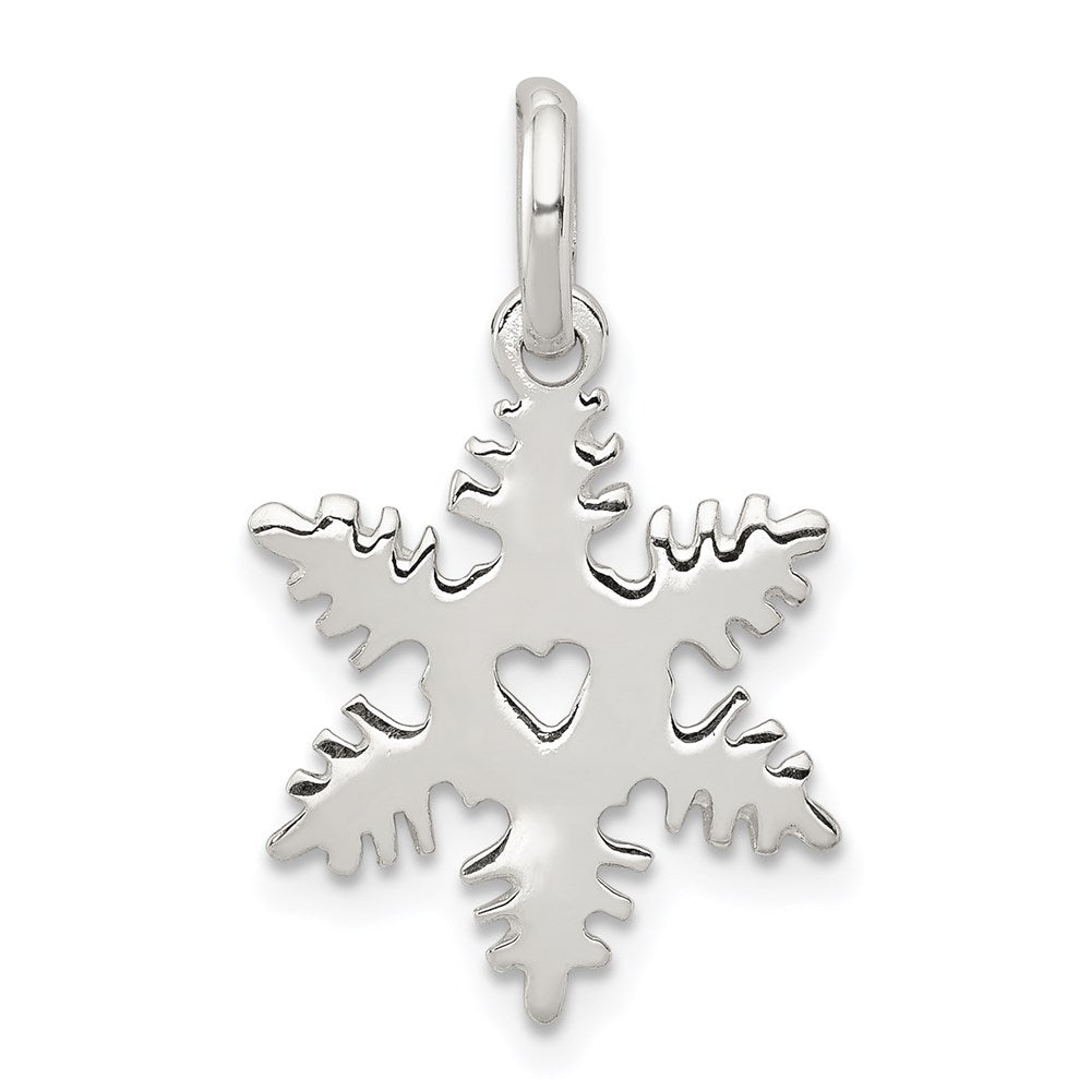 Sterling Silver Snowflake Charm, 22 x 15 mm